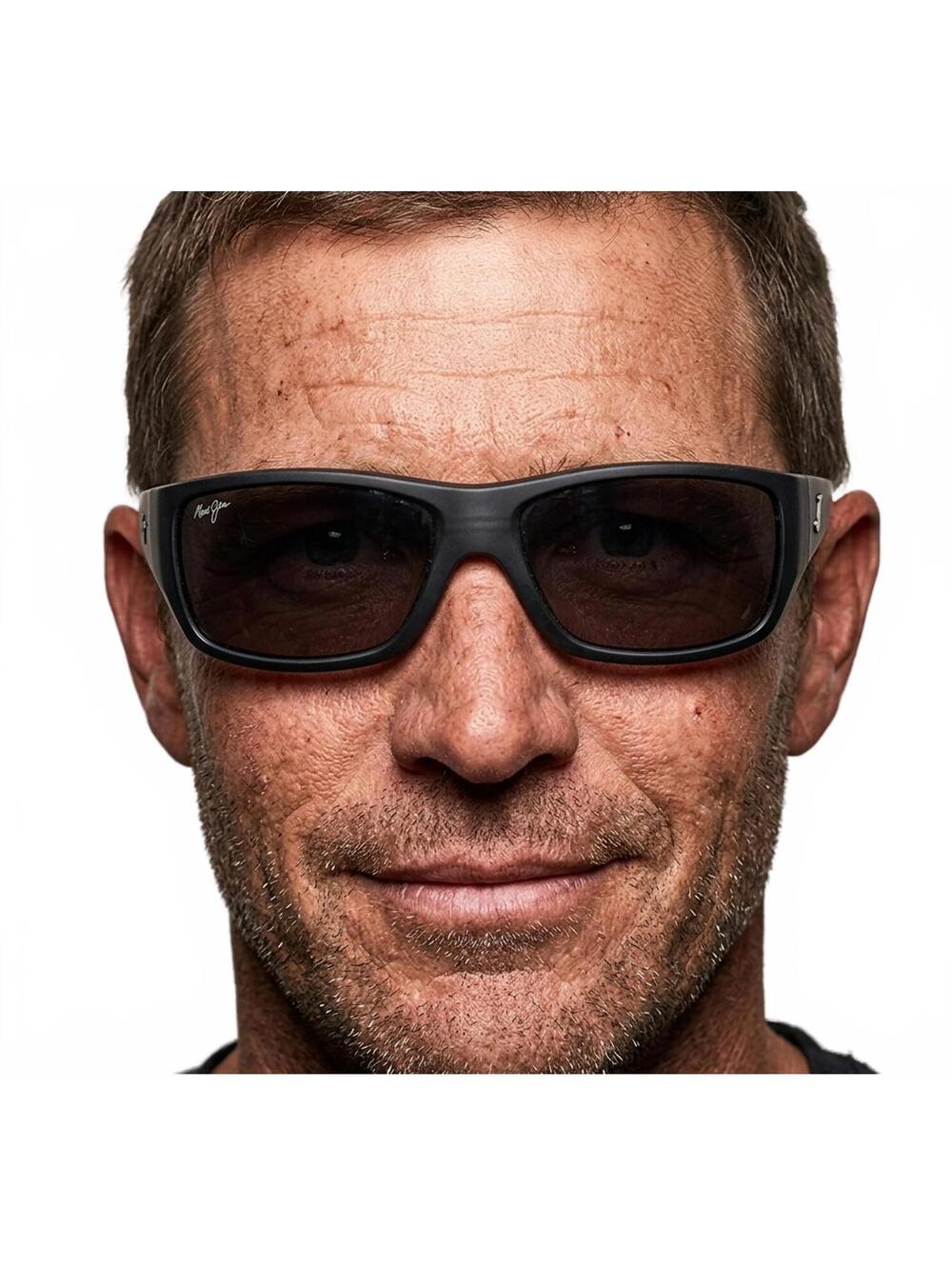 Maui Jim Wassup Men Sunglasses Italy Polarized Charcoal Wrap